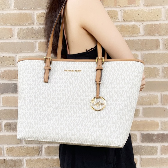 Michael Kors Jet set carryall tote vanilla MK - Picture 2 of 5